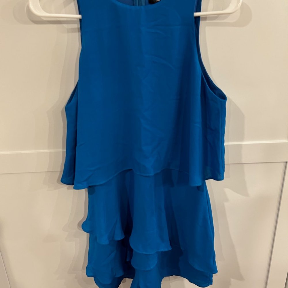 Strut and Bolt Blue Ruffle Romper - size M - Picture 1 of 4